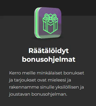 Räätälöidyt
bonusohjelmat